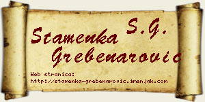 Stamenka Grebenarović vizit kartica